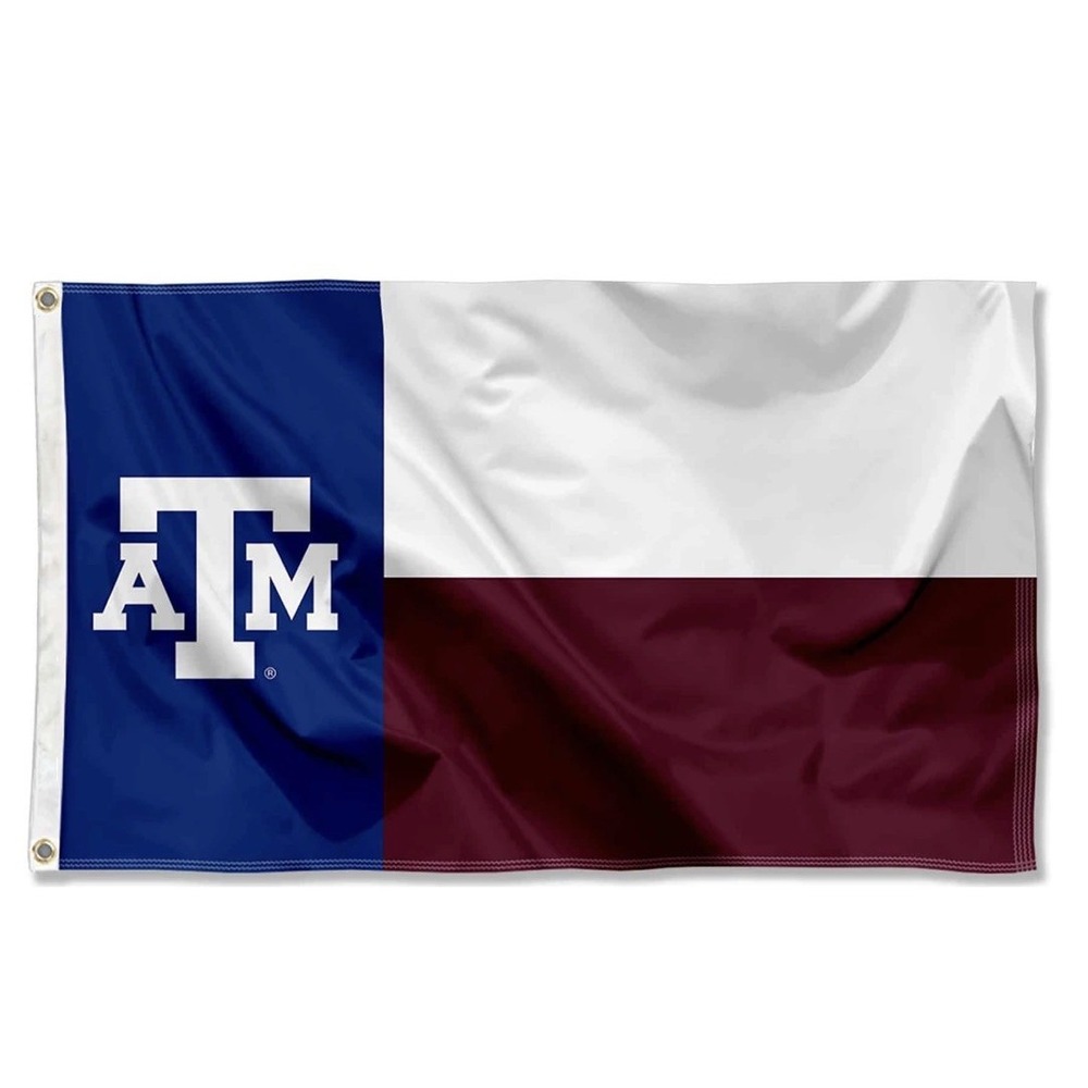Texas A&M University Aggies Premium 3x5 Flag, State Flag Motif, Metal Grommets